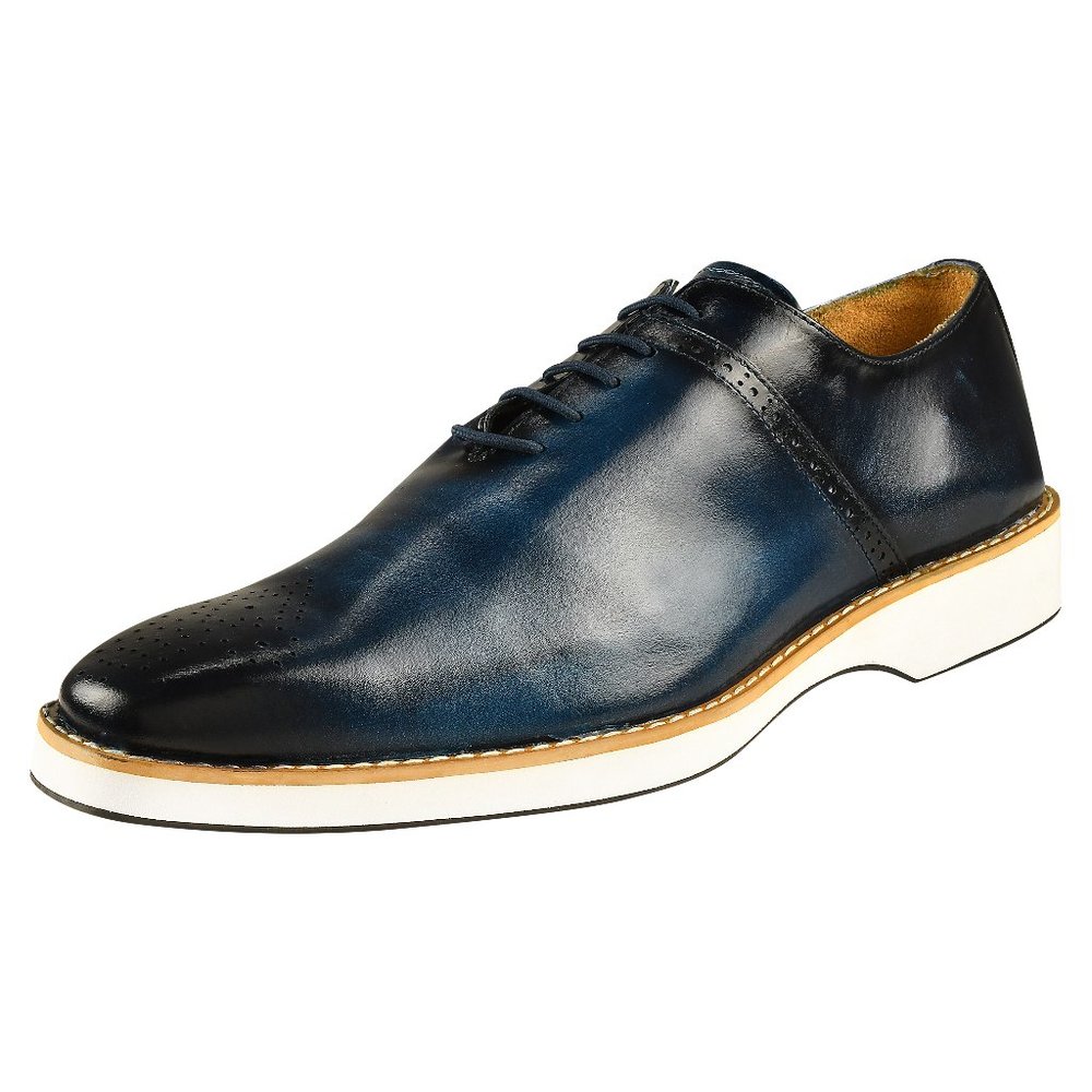 LibertyZeno Navy WINKLER EVA Leather Oxford Style Dress Shoes